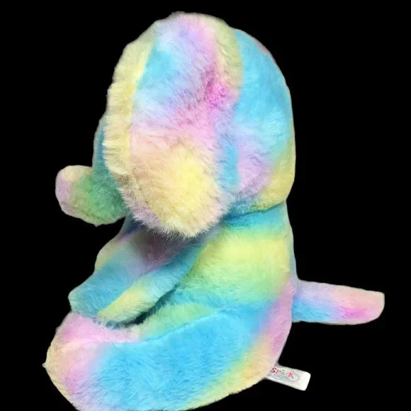 Spark Create Imagine Elephant Multicolor Tie Dye Rattle Crinkle Toy Plush 9" - Picture 5 of 8